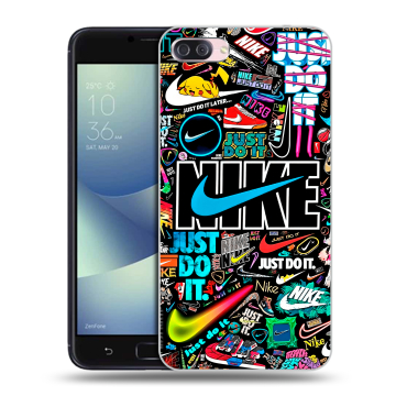 Пластиковый чехол на Asus ZenFone 4 Max с принтом найк nike черный