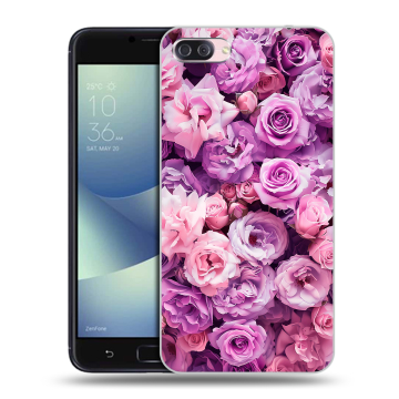 Пластиковый чехол на Asus ZenFone 4 Max с принтом лавандовые розы Пластиковый чехол на Asus ZenFone 4 Max с принтом лавандовые розы