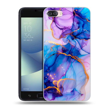 Пластиковый чехол на Asus ZenFone 4 Max с принтом синий мрамор