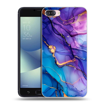 Пластиковый чехол на Asus ZenFone 4 Max с принтом синий мрамор