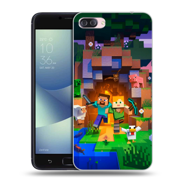 Пластиковый чехол на Asus ZenFone 4 Max с принтом Майнкрафт Minecraft
