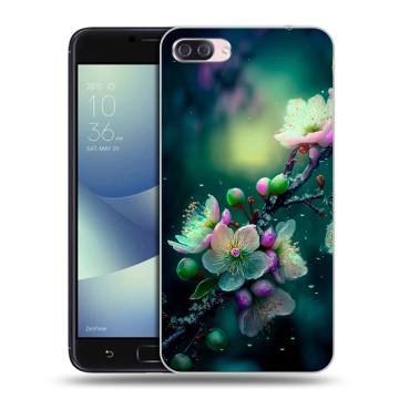 Пластиковый чехол на Asus ZenFone 4 Max с принтом Цветы и мрамор Пластиковый чехол на Asus ZenFone 4 Max с принтом Цветы и мрамор