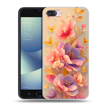 Пластиковый чехол на Asus ZenFone 4 Max с принтом Цветы и бабочки