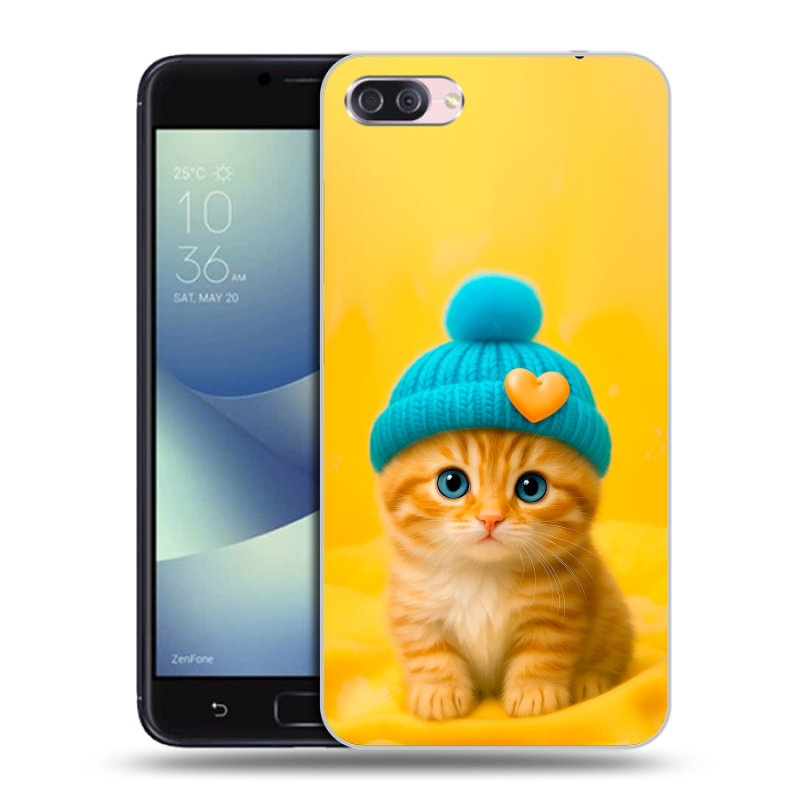 Пластиковый чехол на Asus ZenFone 4 Max с принтом Котенок в шапке Пластиковый чехол на Asus ZenFone 4 Max с принтом Котенок в шапке