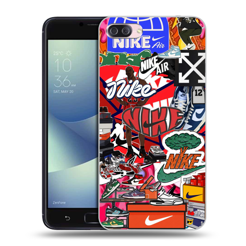 Пластиковый чехол на Asus ZenFone 4 Max с принтом Найк Nike яркий Пластиковый чехол на Asus ZenFone 4 Max с принтом Найк Nike яркий