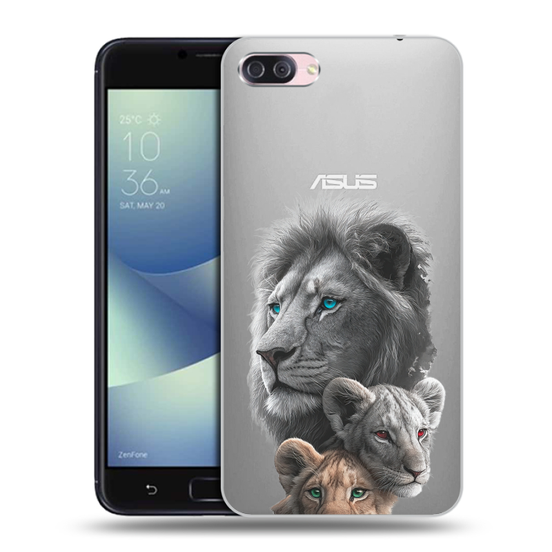 Пластиковый чехол на Asus ZenFone 4 Max с принтом Львы Пластиковый чехол на Asus ZenFone 4 Max с принтом Львы
