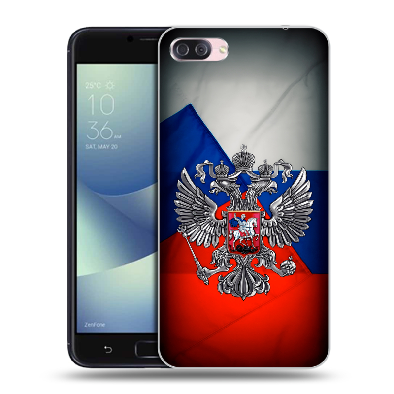 Пластиковый чехол на Asus ZenFone 4 Max с принтом Флаг России Пластиковый чехол на Asus ZenFone 4 Max с принтом Флаг России