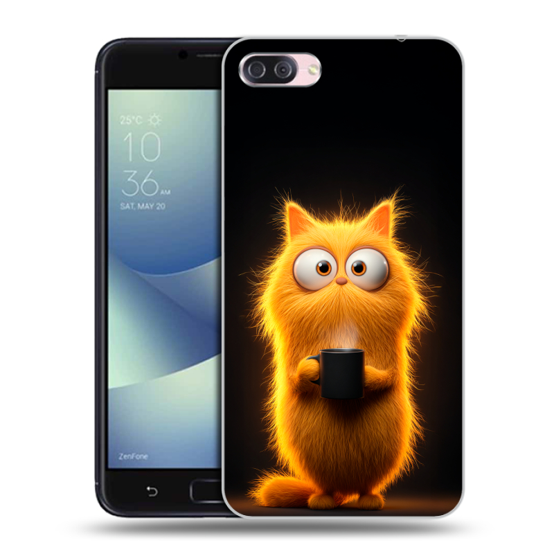 Пластиковый чехол на Asus ZenFone 4 Max с принтом Смешной кот Пластиковый чехол на Asus ZenFone 4 Max с принтом Смешной кот