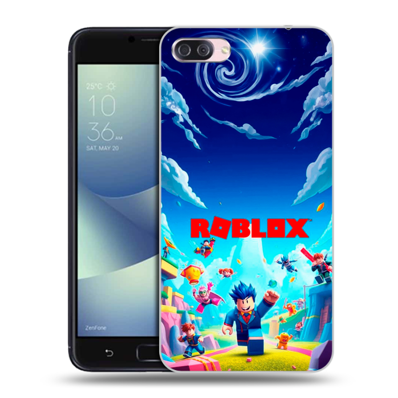 Пластиковый чехол на Asus ZenFone 4 Max с принтом Roblox Роблокс Пластиковый чехол на Asus ZenFone 4 Max с принтом Roblox Роблокс