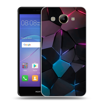 Силиконовый чехол на Huawei Y3 (2017) с принтом Геометрия неона