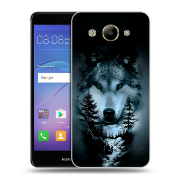 Силиконовый чехол на Huawei Y3 (2017) с принтом Лесной волк