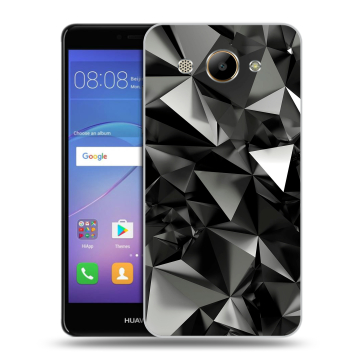 Силиконовый чехол на Huawei Y3 (2017) с принтом Черные кристаллы