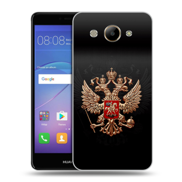 Силиконовый чехол на Huawei Y3 (2017) с принтом Герб России