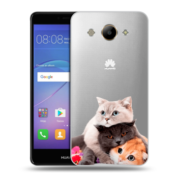 Силиконовый чехол на Huawei Y3 (2017) с принтом Кошки