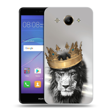 Силиконовый чехол на Huawei Y3 (2017) с принтом Лев с короной