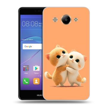 Силиконовый чехол на Huawei Y3 (2017) с принтом Милые котики