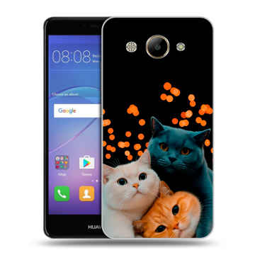 Силиконовый чехол на Huawei Y3 (2017) с принтом Кошки