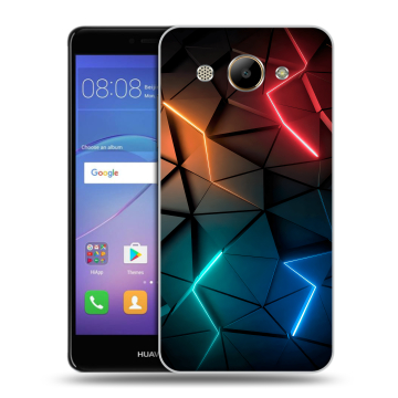 Силиконовый чехол на Huawei Y3 (2017) с принтом Абстракция неон