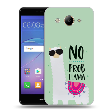 Силиконовый чехол на Huawei Y3 (2017) с принтом Лама
