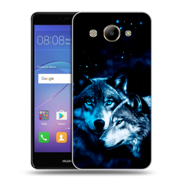 Силиконовый чехол на Huawei Y3 (2017) с принтом Волки