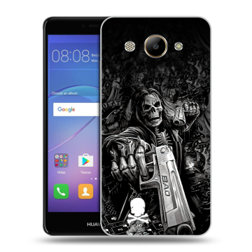 Силиконовый чехол на Huawei Y3 (2017) с принтом Скелет