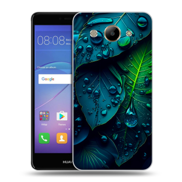 Силиконовый чехол на Huawei Y3 (2017) с принтом Листья