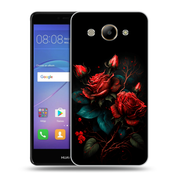 Силиконовый чехол на Huawei Y3 (2017) с принтом Розы красные