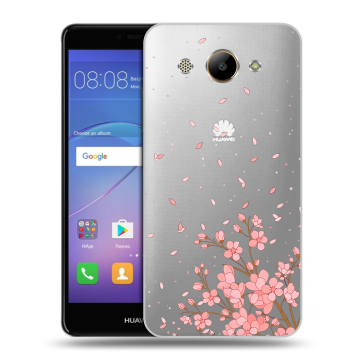 Силиконовый чехол на Huawei Y3 (2017) с принтом Ветка сакуры