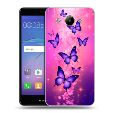 Силиконовый чехол на Huawei Y3 (2017) с принтом Бабочки Силиконовый чехол на Huawei Y3 (2017) с принтом Бабочки