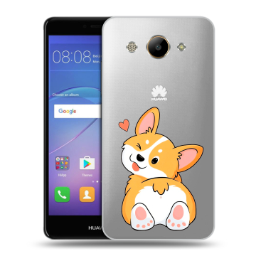 Силиконовый чехол на Huawei Y3 (2017) с принтом Корги