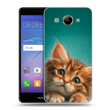 Силиконовый чехол на Huawei Y3 (2017) с принтом котенок