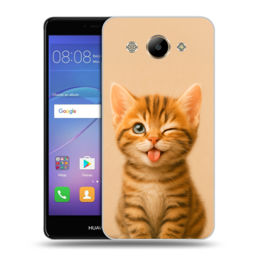 Силиконовый чехол на Huawei Y3 (2017) с принтом котенок