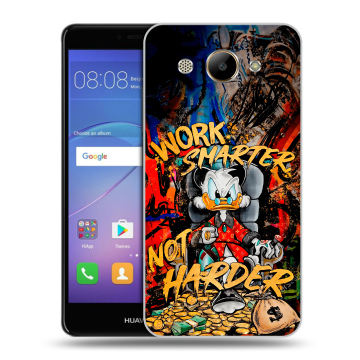 Силиконовый чехол на Huawei Y3 (2017) с принтом Дональд Дак Деньги