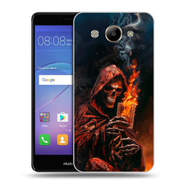 Силиконовый чехол на Huawei Y3 (2017) с принтом Скелет и карты