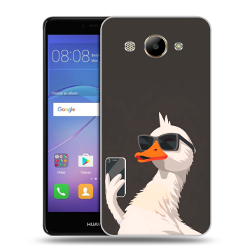 Силиконовый чехол на Huawei Y3 (2017) с принтом утка в очках