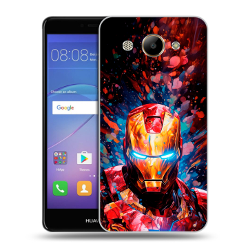 Силиконовый чехол на Huawei Y3 (2017) с принтом Железный человек Ironman
