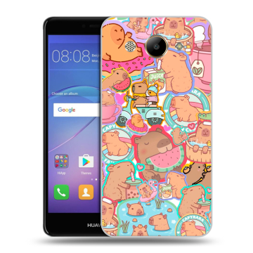 Силиконовый чехол на Huawei Y3 (2017) с принтом капибары Силиконовый чехол на Huawei Y3 (2017) с принтом капибары