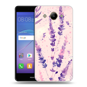Силиконовый чехол на Huawei Y3 (2017) с принтом цветы лаванда Силиконовый чехол на Huawei Y3 (2017) с принтом цветы лаванда