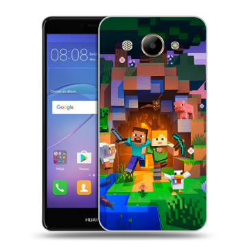 Силиконовый чехол на Huawei Y3 (2017) с принтом Майнкрафт Minecraft
