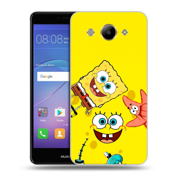 Силиконовый чехол на Huawei Y3 (2017) с принтом Спанч боб Спанчбоб Силиконовый чехол на Huawei Y3 (2017) с принтом Спанч боб Спанчбоб