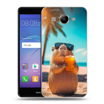 Силиконовый чехол на Huawei Y3 (2017) с принтом Капибара Силиконовый чехол на Huawei Y3 (2017) с принтом Капибара