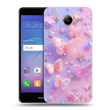 Силиконовый чехол на Huawei Y3 (2017) с принтом Бабочки Силиконовый чехол на Huawei Y3 (2017) с принтом Бабочки