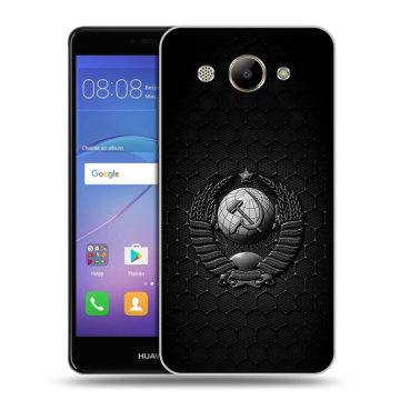 Силиконовый чехол на Huawei Y3 (2017) с принтом Герб Флаг СССР Силиконовый чехол на Huawei Y3 (2017) с принтом Герб Флаг СССР