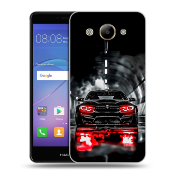 Силиконовый чехол на Huawei Y3 (2017) с принтом BMW БМВ