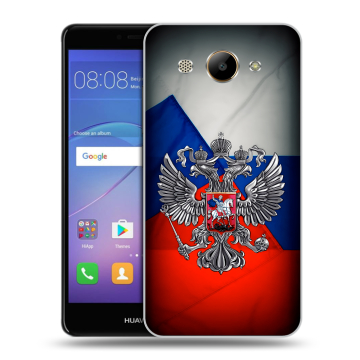 Силиконовый чехол на Huawei Y3 (2017) с принтом Флаг России
