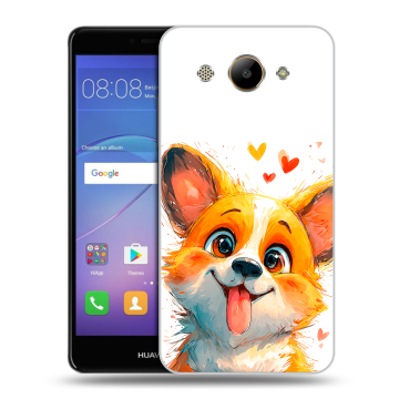 Силиконовый чехол на Huawei Y3 (2017) с принтом корги