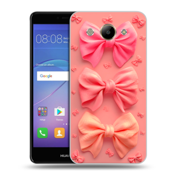 Силиконовый чехол на Huawei Y3 (2017) с принтом Розовые бантики Силиконовый чехол на Huawei Y3 (2017) с принтом Розовые бантики