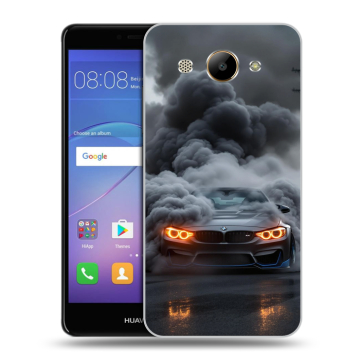 Силиконовый чехол на Huawei Y3 (2017) с принтом BMW БМВ