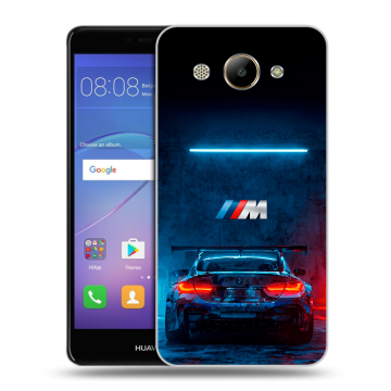 Силиконовый чехол на Huawei Y3 (2017) с принтом BMW БМВ