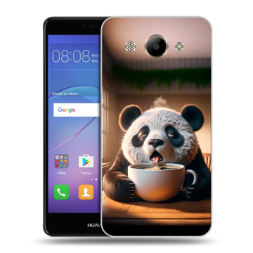 Силиконовый чехол на Huawei Y3 (2017) с принтом смешная панда Силиконовый чехол на Huawei Y3 (2017) с принтом смешная панда